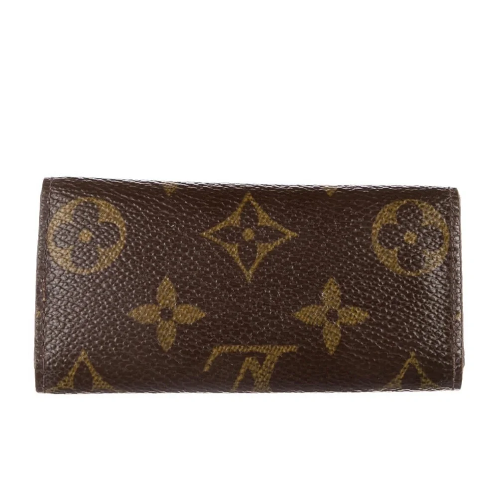 Louis Vuitton LV Coated Canvas Monogram Logo 3 Key Holder Wallet Cardholder
